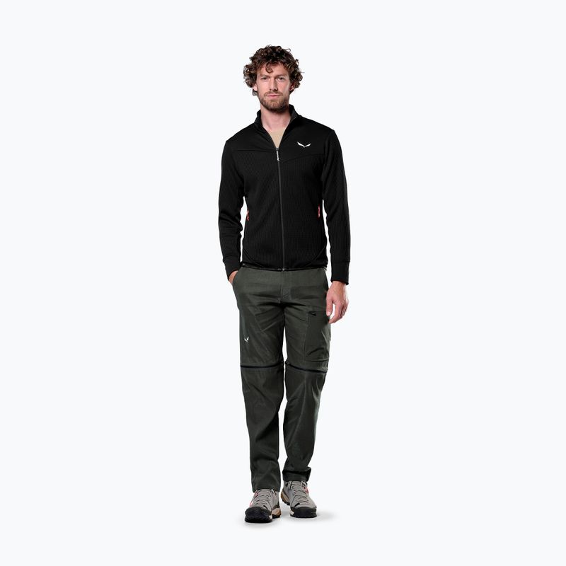 Salewa Herren-Trekking-Sweatshirt Puez Waffle Hyb PL HD schwarz out 4