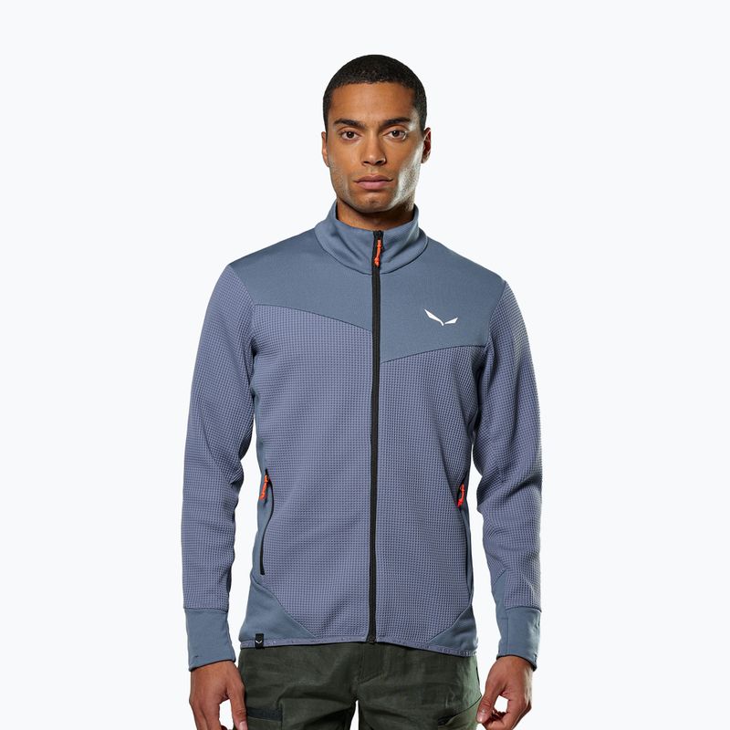 Salewa Herren-Trekking-Sweatshirt Puez Waffle Hyb PL HD java blau