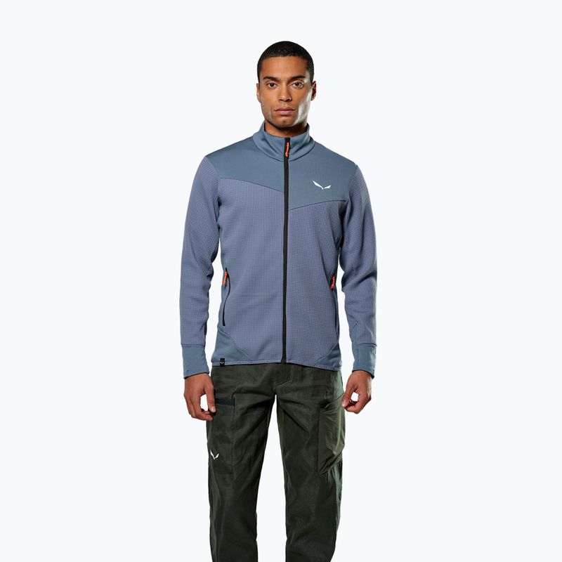 Salewa Herren-Trekking-Sweatshirt Puez Waffle Hyb PL HD java blau 2