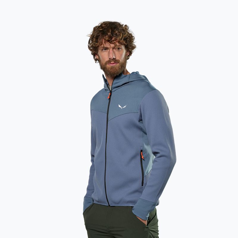 Salewa Herren-Trekking-Sweatshirt Puez Waffle Hyb PL HD java blau