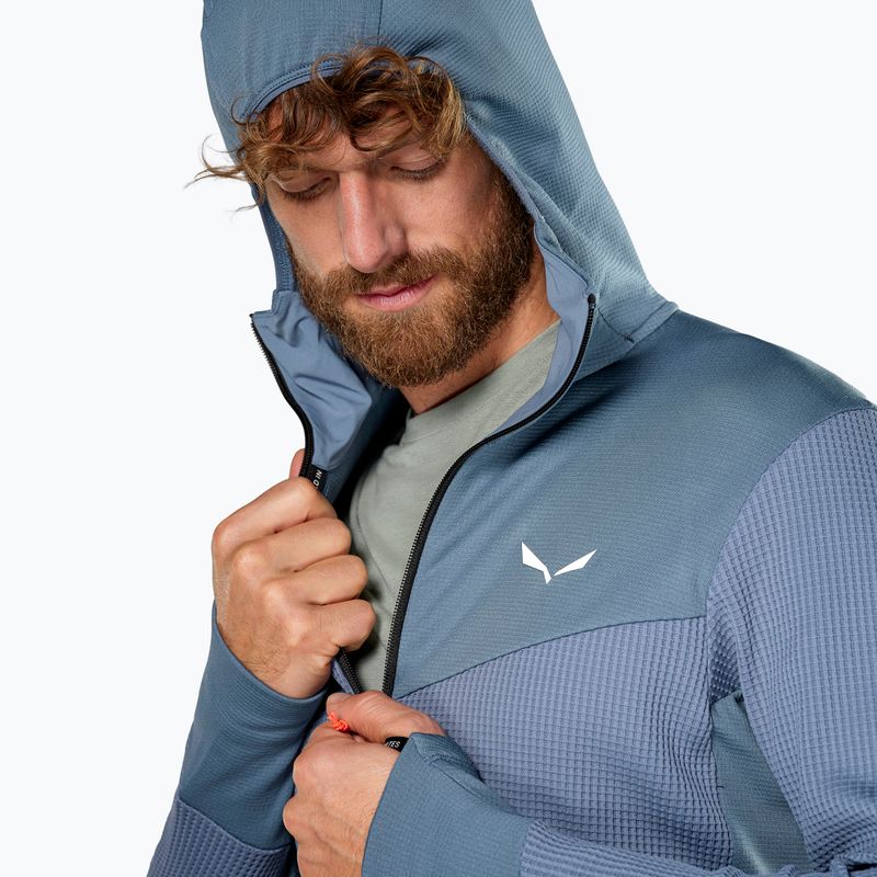 Salewa Herren-Trekking-Sweatshirt Puez Waffle Hyb PL HD java blau 5