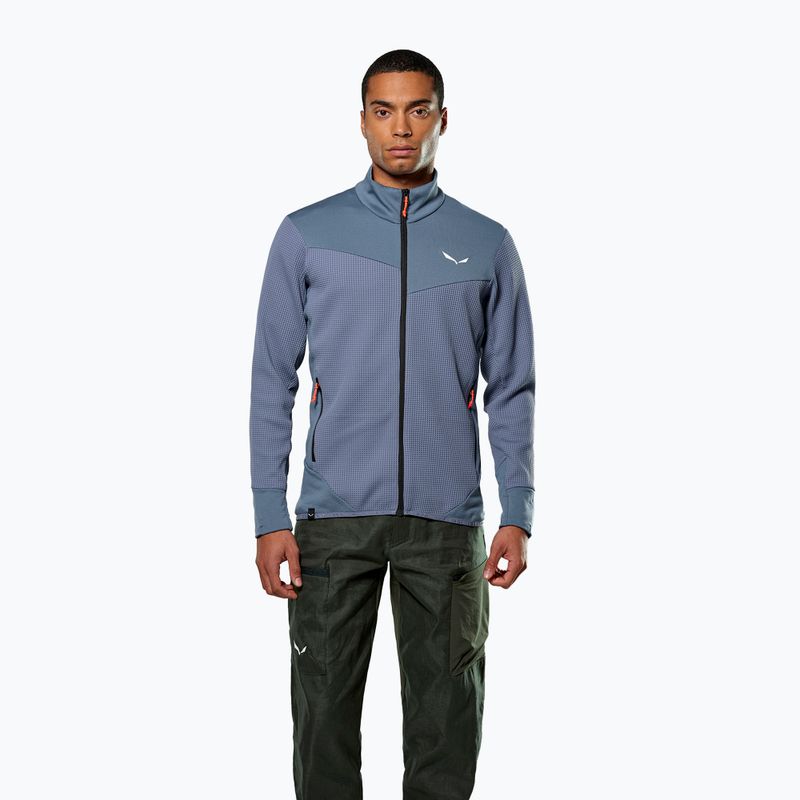 Herren-Trekking-Sweatshirt Salewa Puez Waffle Hyb EN java blau 2