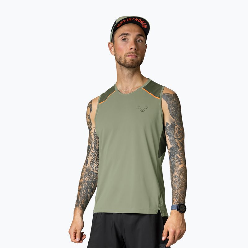 Herren DYNAFIT Sky Tank Salbei Lauf-T-Shirt