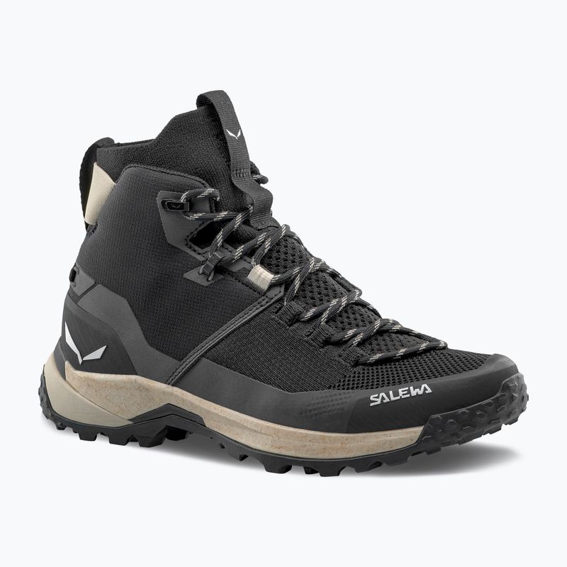 Wanderschuhe Damen Salewa Puez Knit Mid Ptx black / black