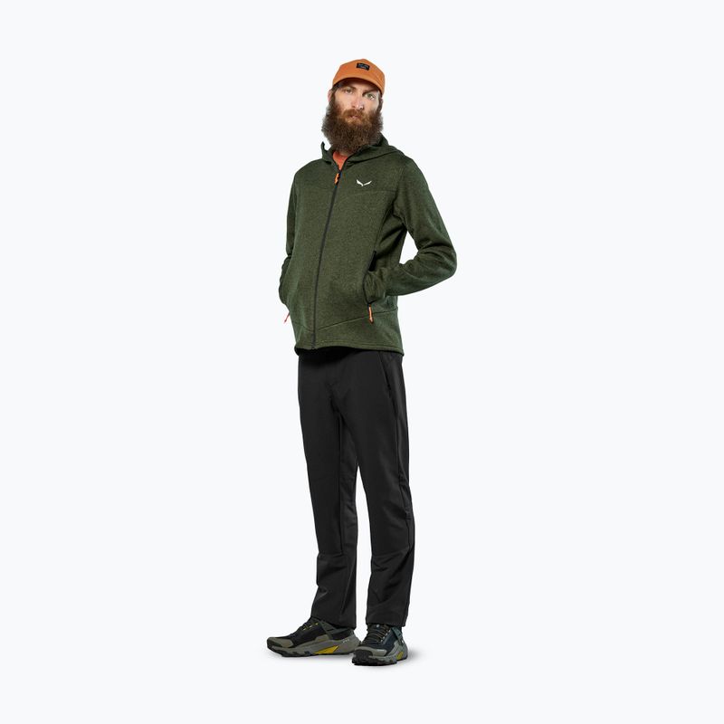 Herren-Trekking-Fleecejacke Salewa Puez Rocca Polarlite Hood dark olive 2