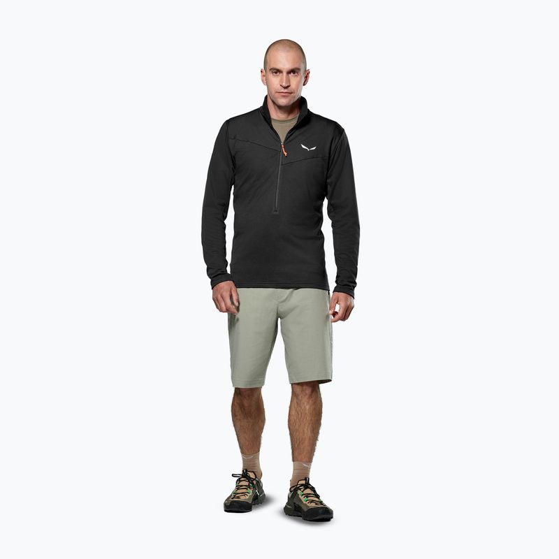 Herren-Trekkingsweatshirt Salewa Puez Cammio Polarlite Half Zip Black Out 2