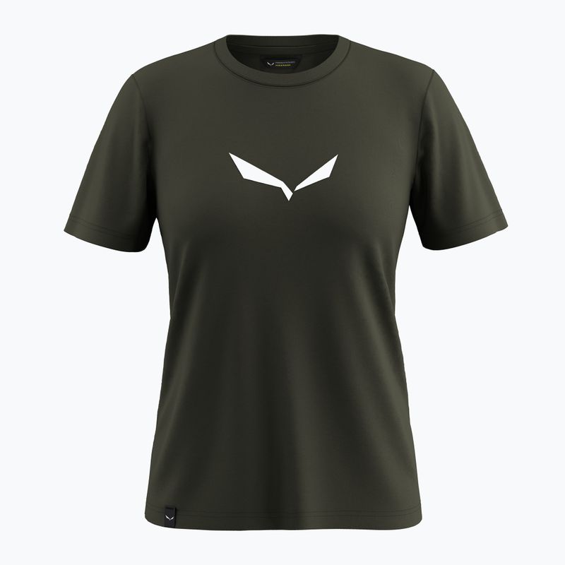 Damen-T-Shirt Salewa Solid Dry dark olive