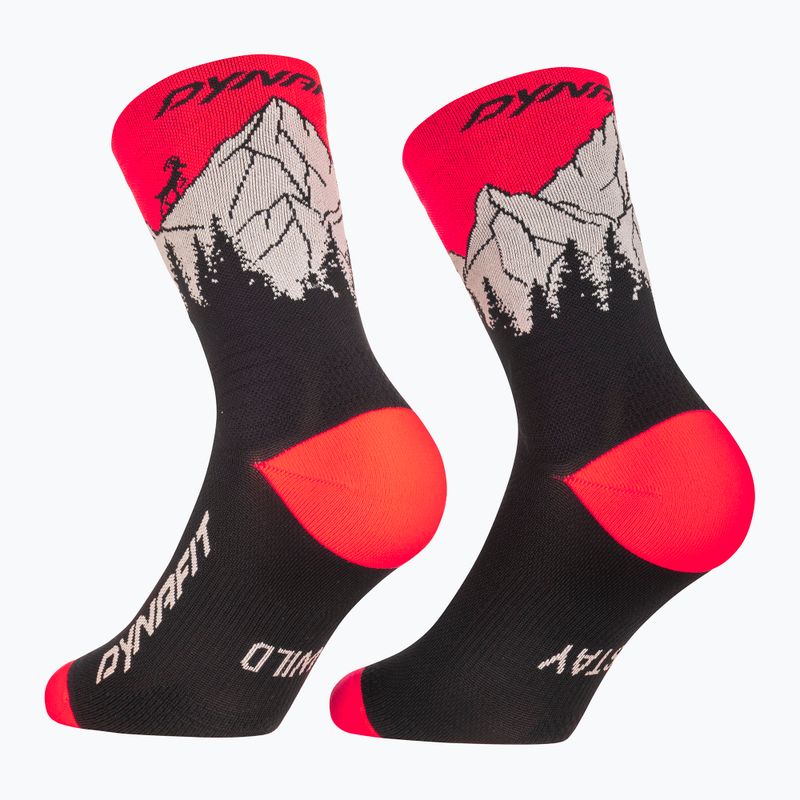 Socken DYNAFIT Traverse Crew black out ultra coral/6a10 7