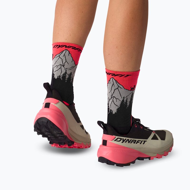 Socken DYNAFIT Traverse Crew black out ultra coral/6a10 9