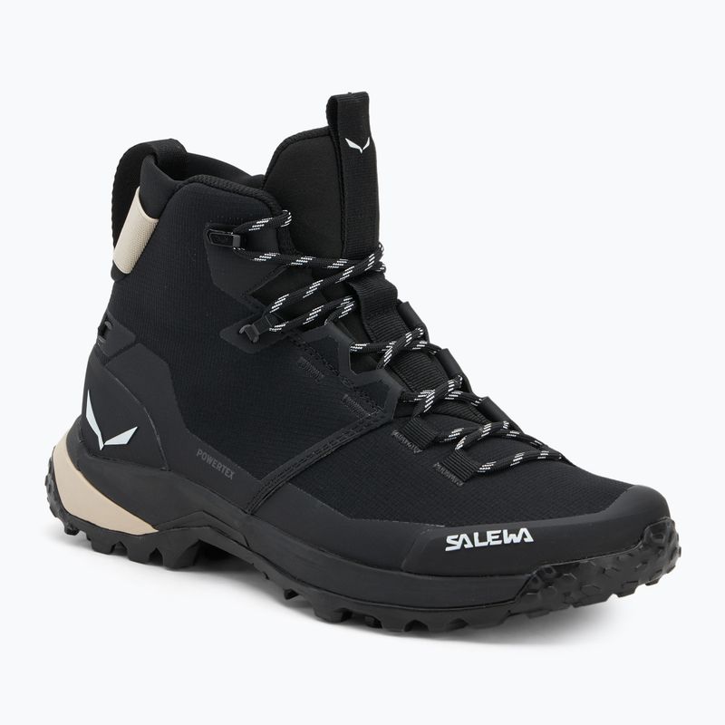 Damen-Trekkingstiefel Salewa Puez 2 Mid Ptx schwarz/schwarz