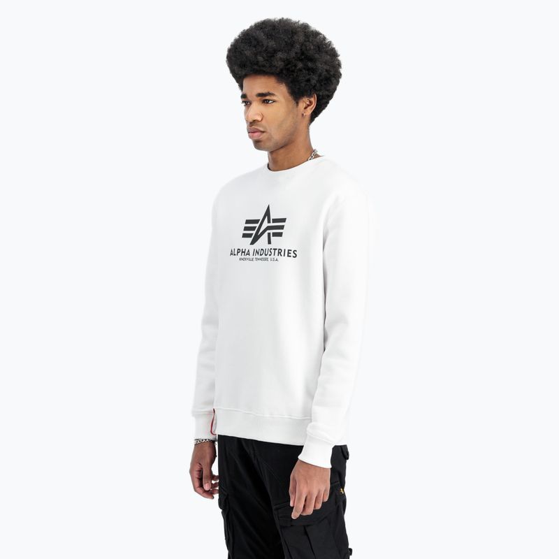 Herren Alpha Industries Basic weißes Sweatshirt 4