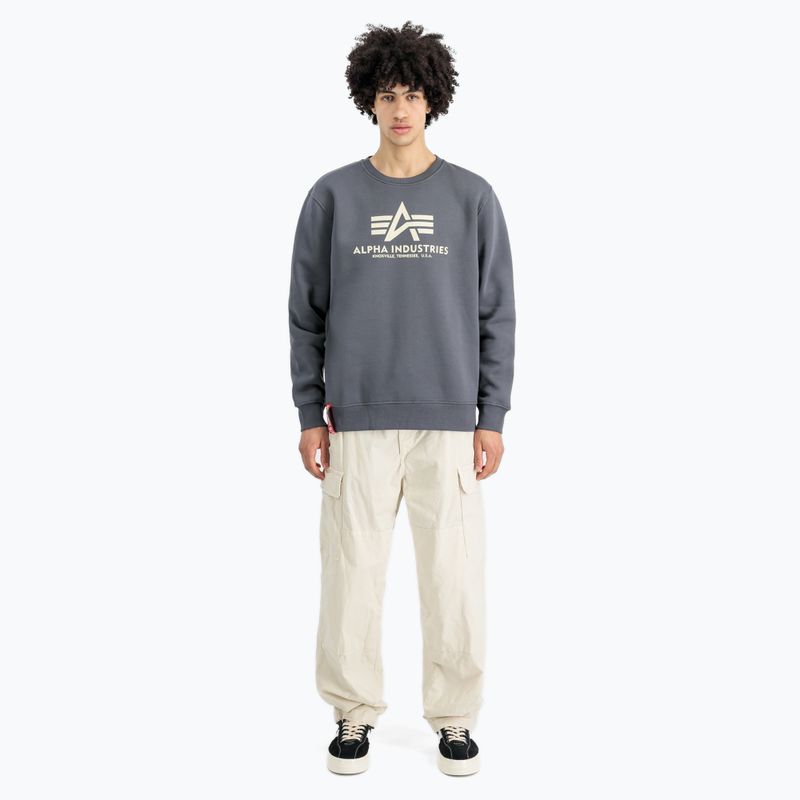 Herren Alpha Industries Basic grau-schwarzes Sweatshirt 2