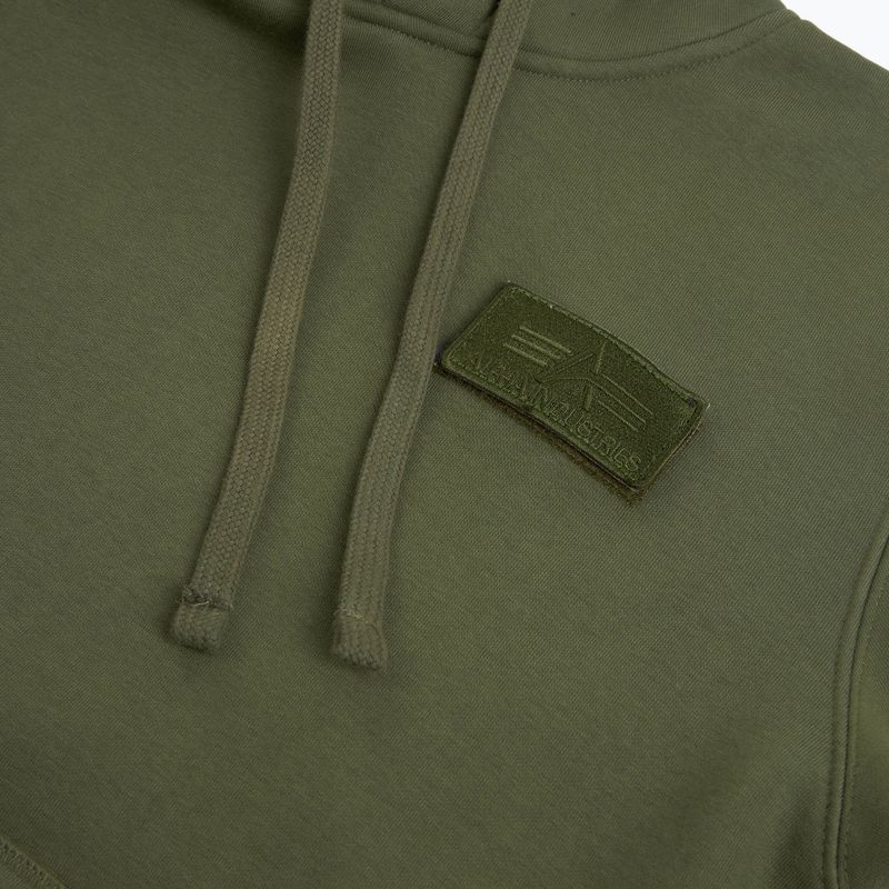 Herren Alpha Industries Red Stripe Hoodie dunkelgrün 3