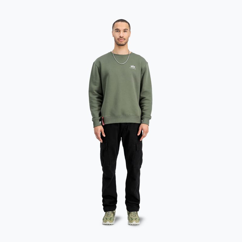 Herren Alpha Industries Basic Small Logo Sweatshirt dunkel oliv 2