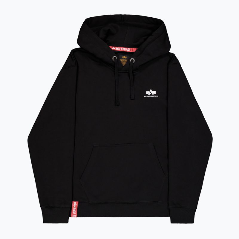 Herren Alpha Industries Basic Small Logo Hoodie schwarz 7