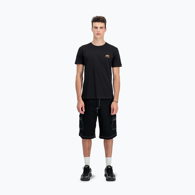 Herren Alpha Industries Basic Small Logo T-shirt schwarz/neon orange 2