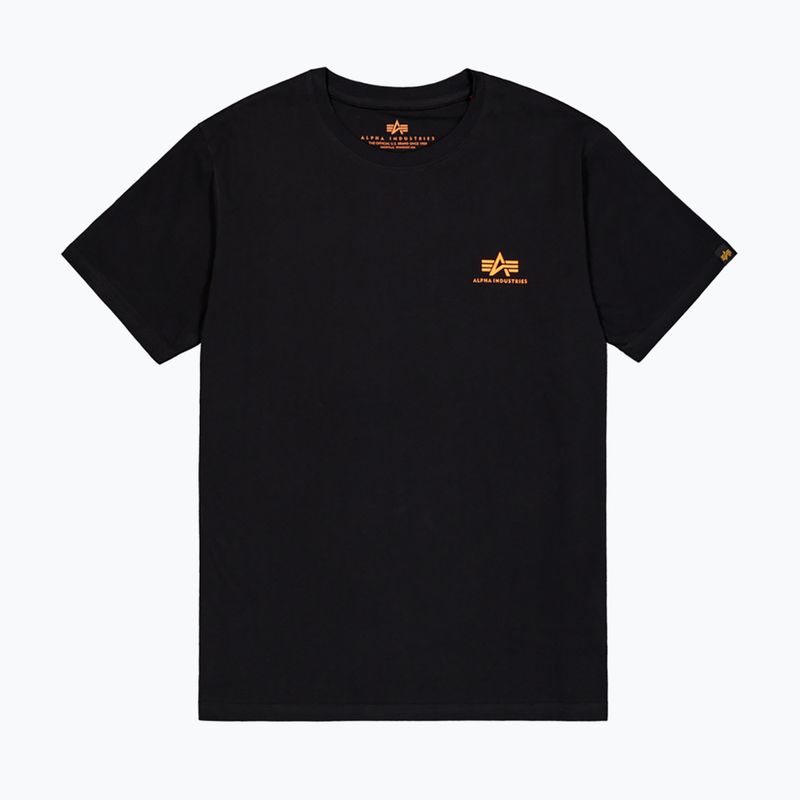 Herren Alpha Industries Basic Small Logo T-shirt schwarz/neon orange 5