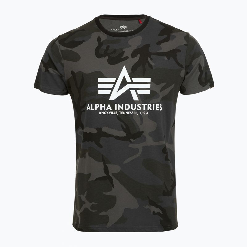 Herren Alpha Industries Basic Camo schwarz camo polo shirt