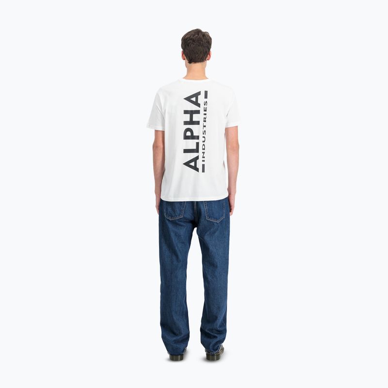 Alpha Industries Herren-T-Shirt Backprint weiß 3