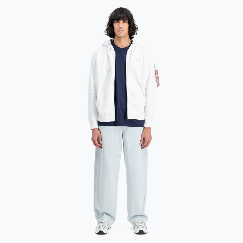 Alpha Industries Herren Sweatshirt Back Print Zip weiß 2