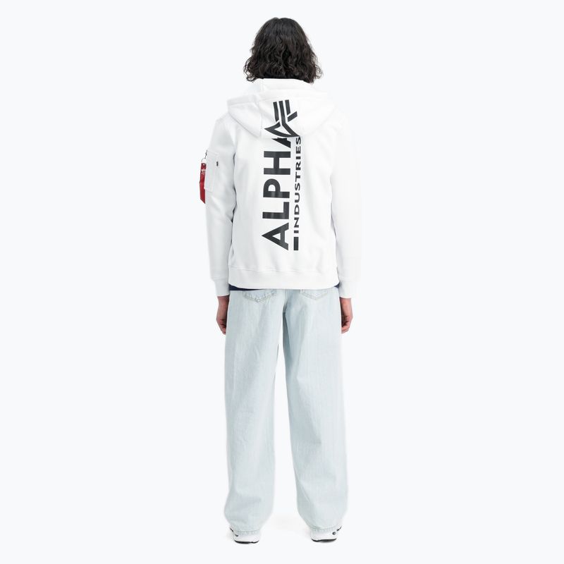 Alpha Industries Herren Sweatshirt Back Print Zip weiß 3