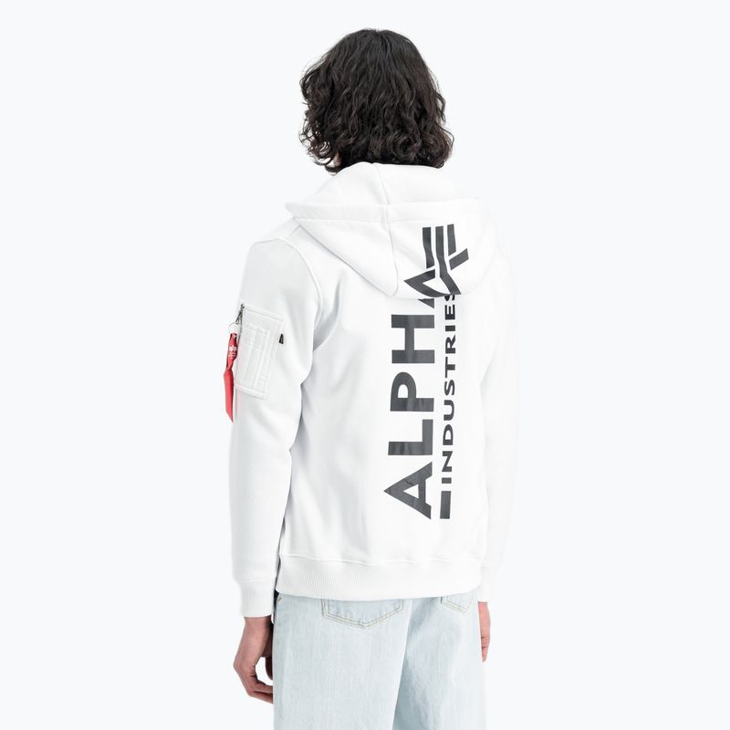 Alpha Industries Herren Sweatshirt Back Print Zip weiß 5