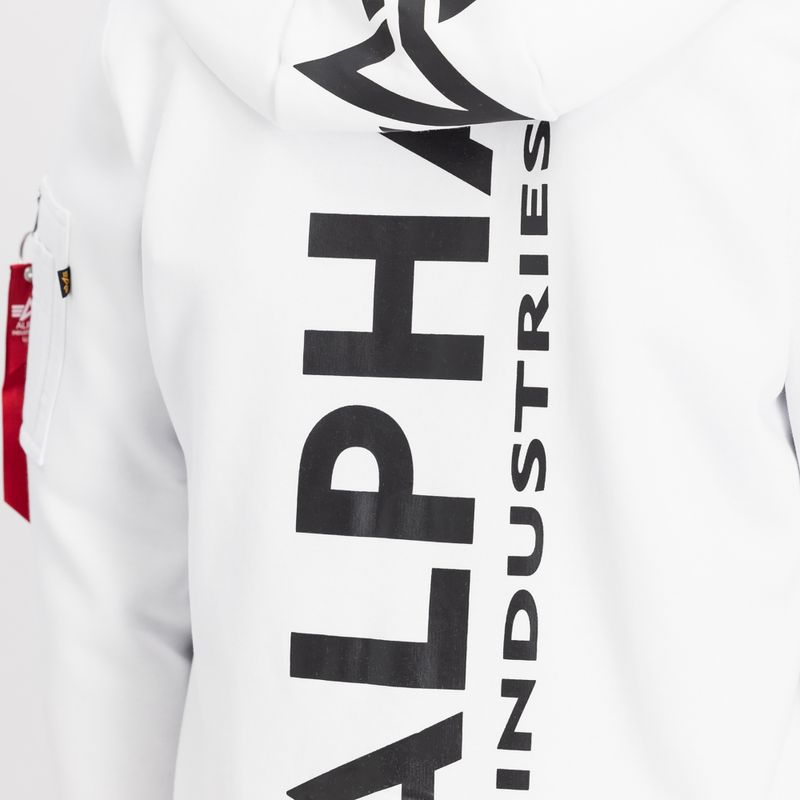 Alpha Industries Herren Sweatshirt Back Print Zip weiß 7