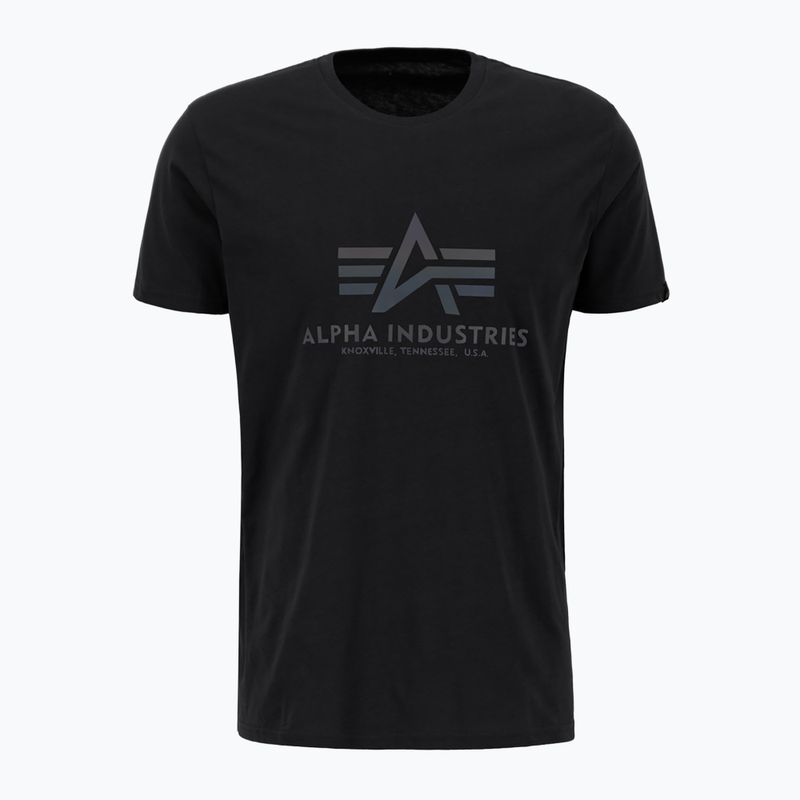 Alpha Industries Herren Basic Regenbogen Reflektierendes T-Shirt schwarz 3
