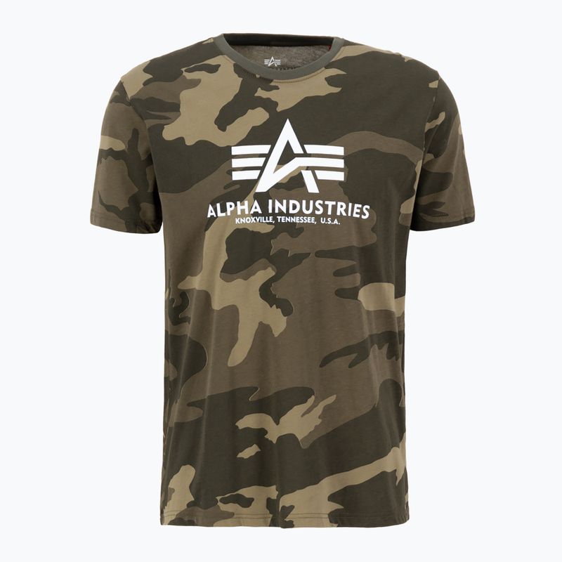 Alpha Industries Herren Basic Camo olivfarbenes Tarn-T-Shirt