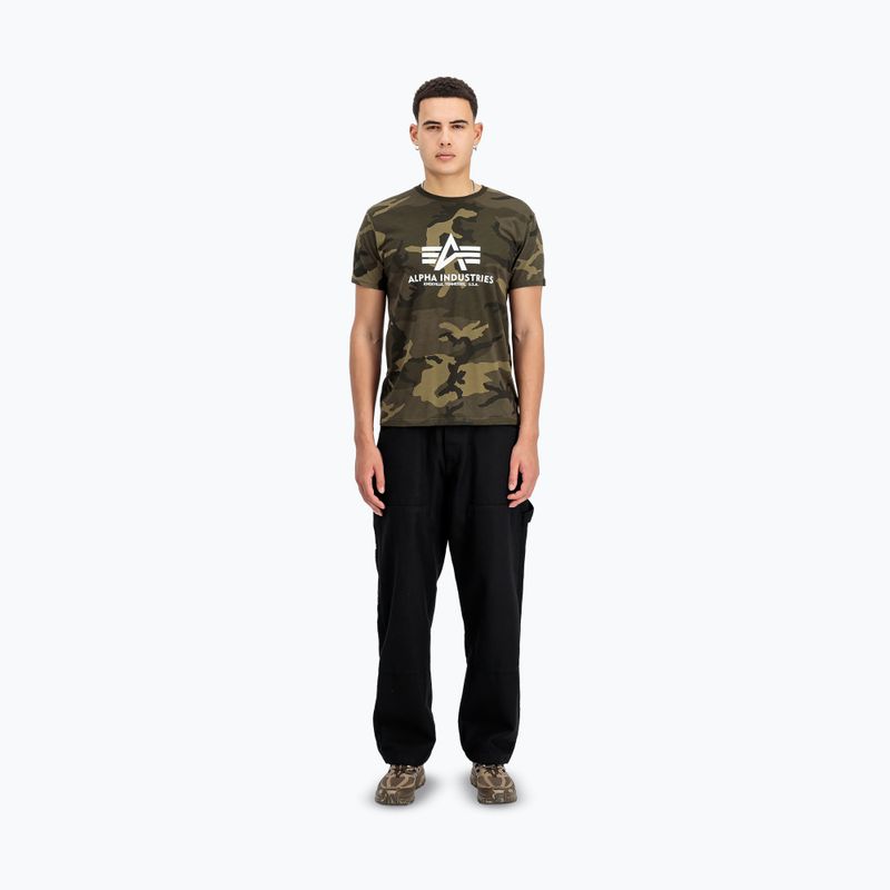 Herren Alpha Industries Basic Camo oliv getarntes Poloshirt 2