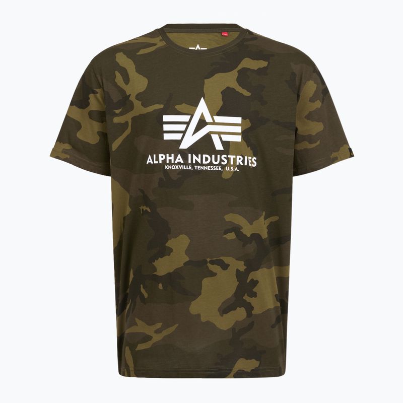 Herren Alpha Industries Basic Camo oliv getarntes Poloshirt 3