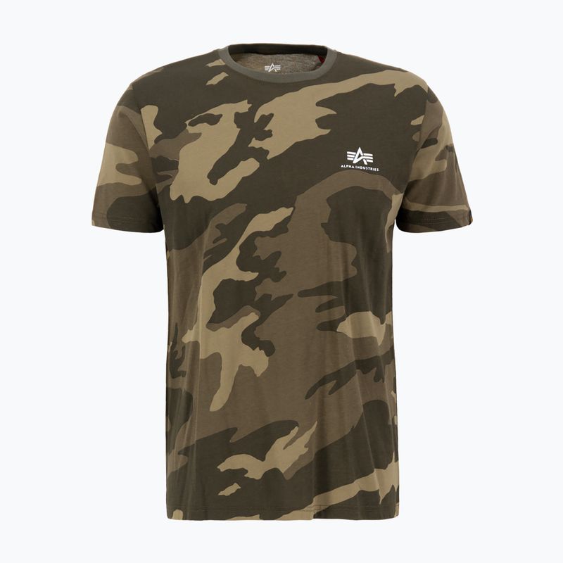 Herren Alpha Industries Basic Kleines Logo Camo oliv t-shirt 4