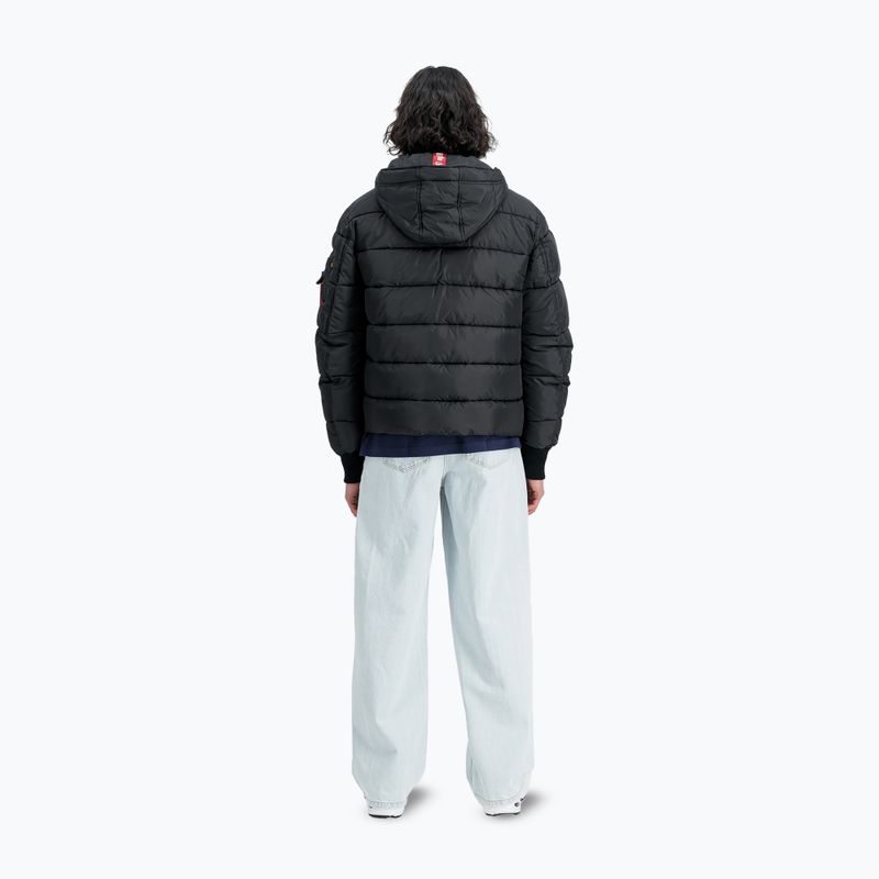 Herren Alpha Industries Kapuzenpuffer Faux Down Jacke schwarz 3