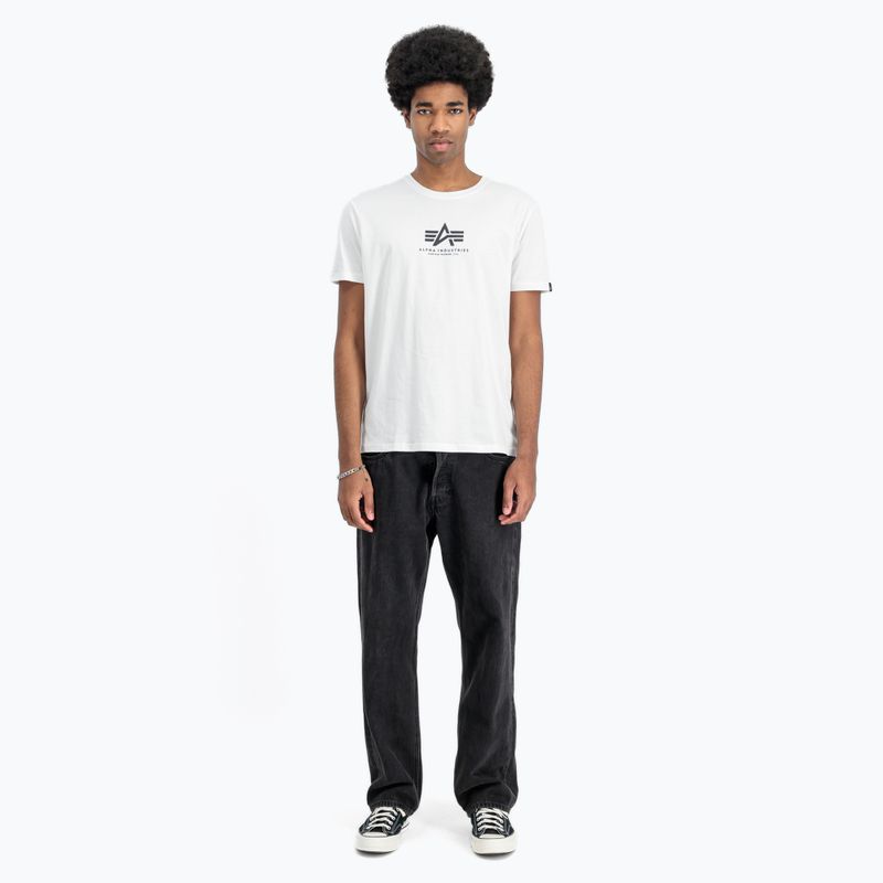 Alpha Industries Herren Basic Mid Logo T-shirt weiß 2