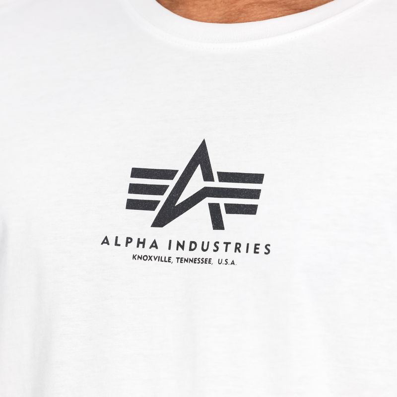 Alpha Industries Herren Basic Mid Logo T-shirt weiß 6