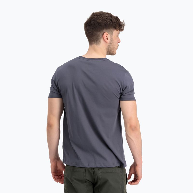 Alpha Industries Herren Basic Mid Logo grau-schwarz/schwarzes T-shirt 3