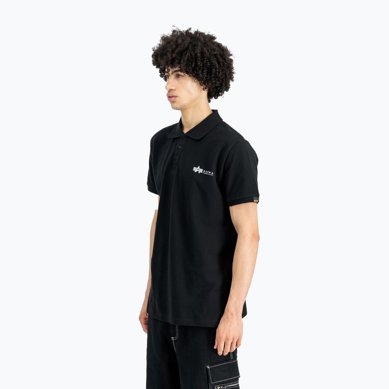 Herren Alpha Industries Basic Polo Small Logo T-Shirt schwarz 4