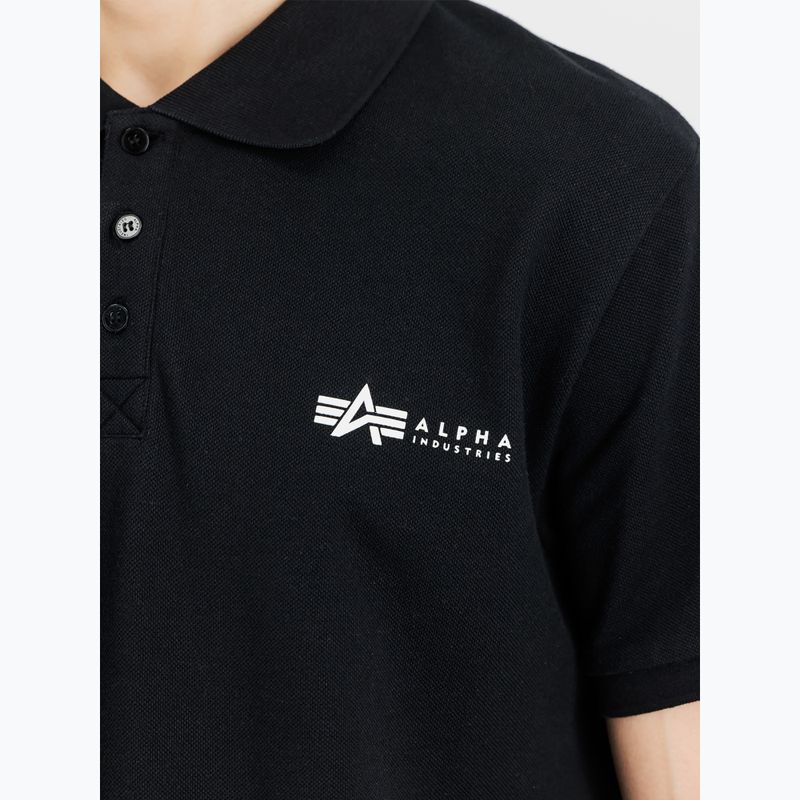 Herren Alpha Industries Basic Polo Small Logo T-Shirt schwarz 5