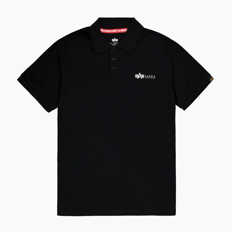Herren Alpha Industries Basic Polo Small Logo T-Shirt schwarz 6