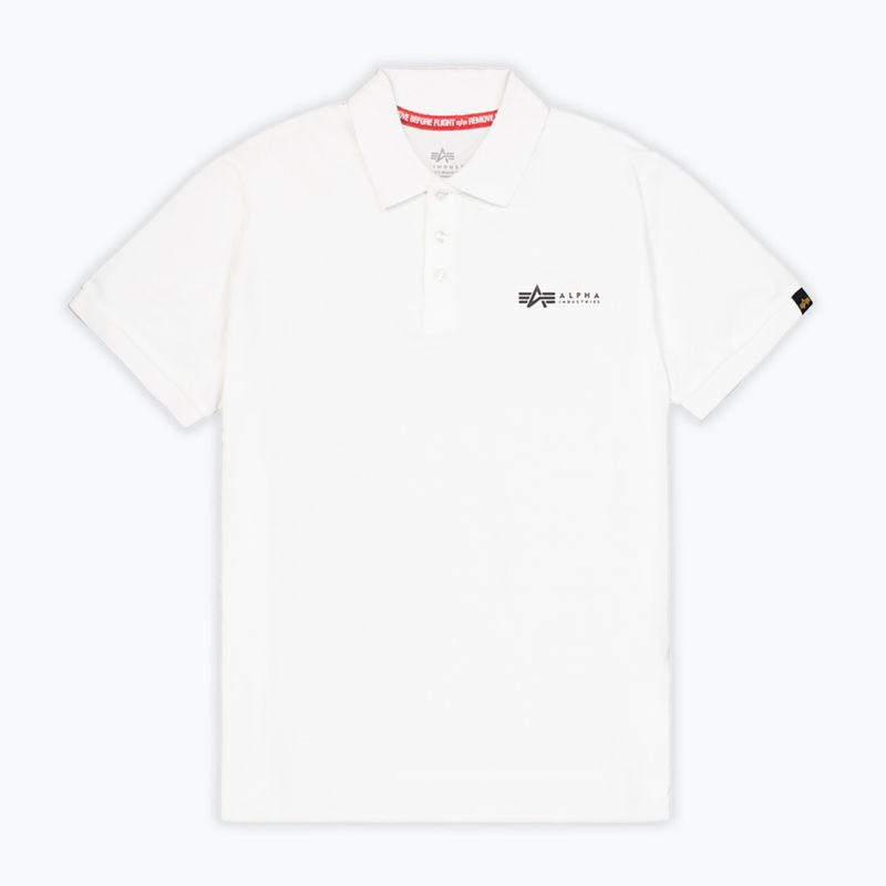 Herren Alpha Industries Basic Polo Kleines Logo T-shirt weiß 6