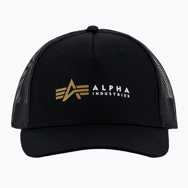 Herren Alpha Industries Label Trucker Baseballmütze schwarz