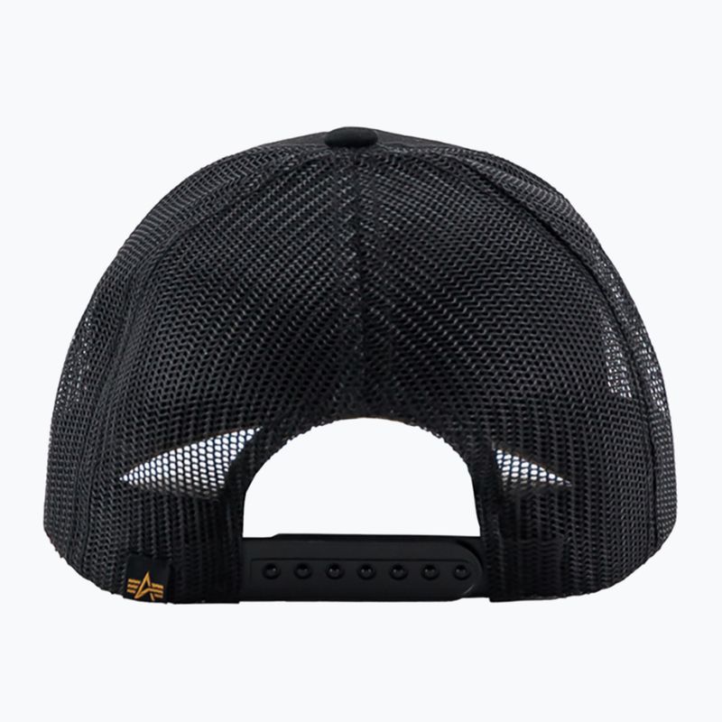 Herren Alpha Industries Label Trucker Baseballmütze schwarz 2