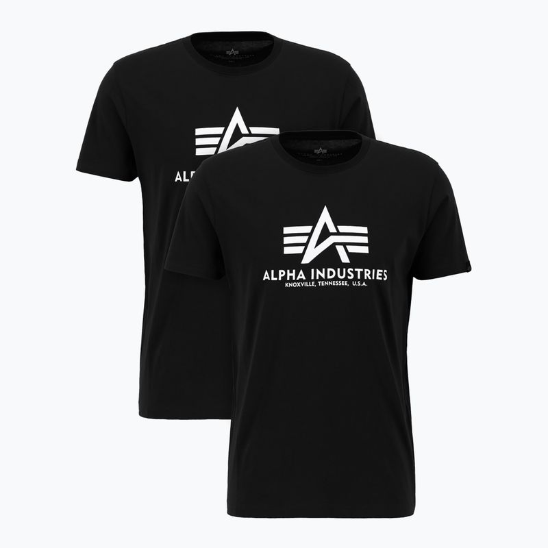 Alpha Industries Herren Basic T Shirt 2 Stück schwarz