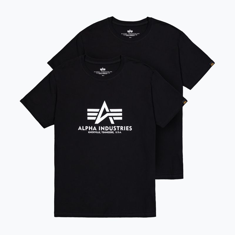 Alpha Industries Herren Basic T Shirts (2 Stück) schwarz 7