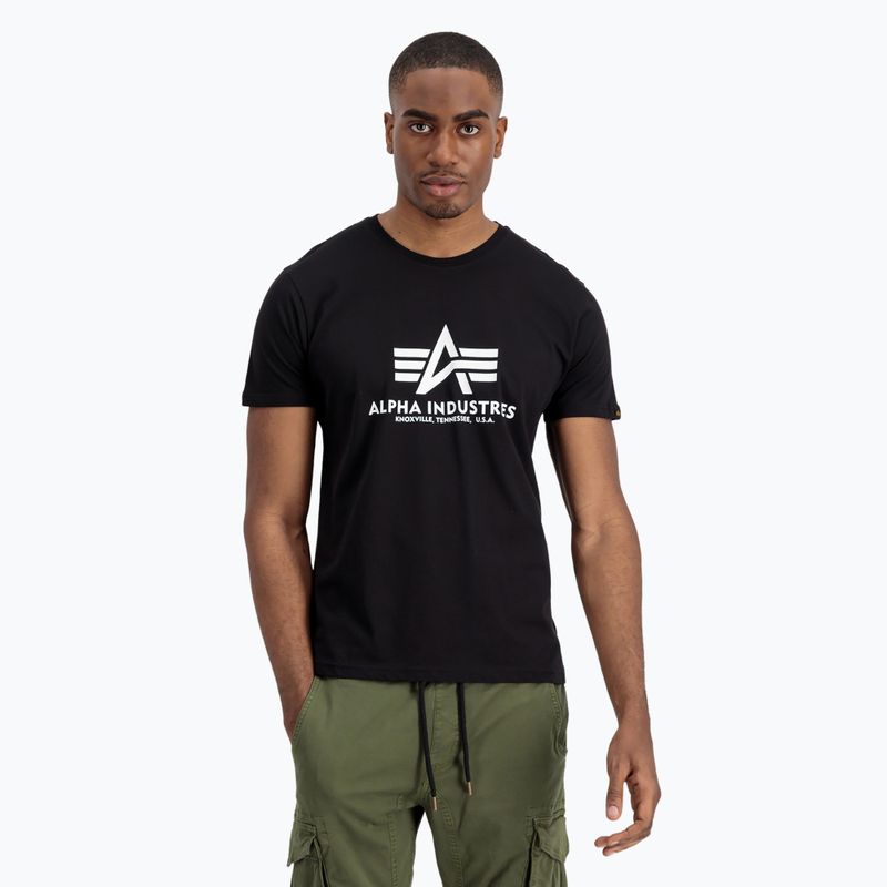 Alpha Industries Herren Basic T Shirt 2 Stück schwarz/weiß 2