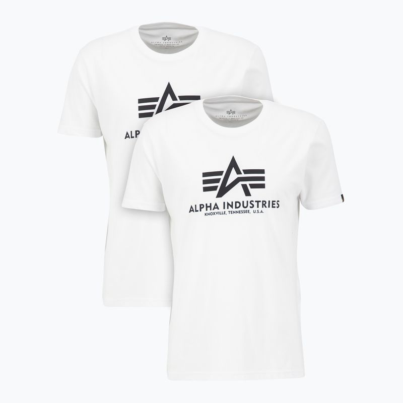 Alpha Industries Herren Basic T Shirt 2 Stück weiß