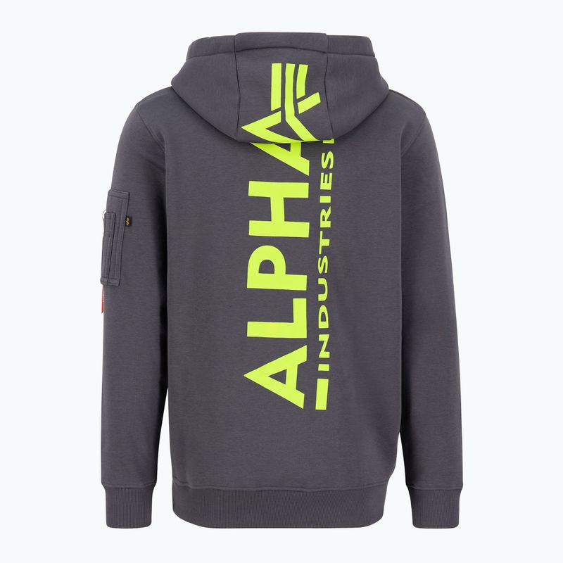 Alpha Industries Herren Back Print Zip Vintage grau Sweatshirt 2