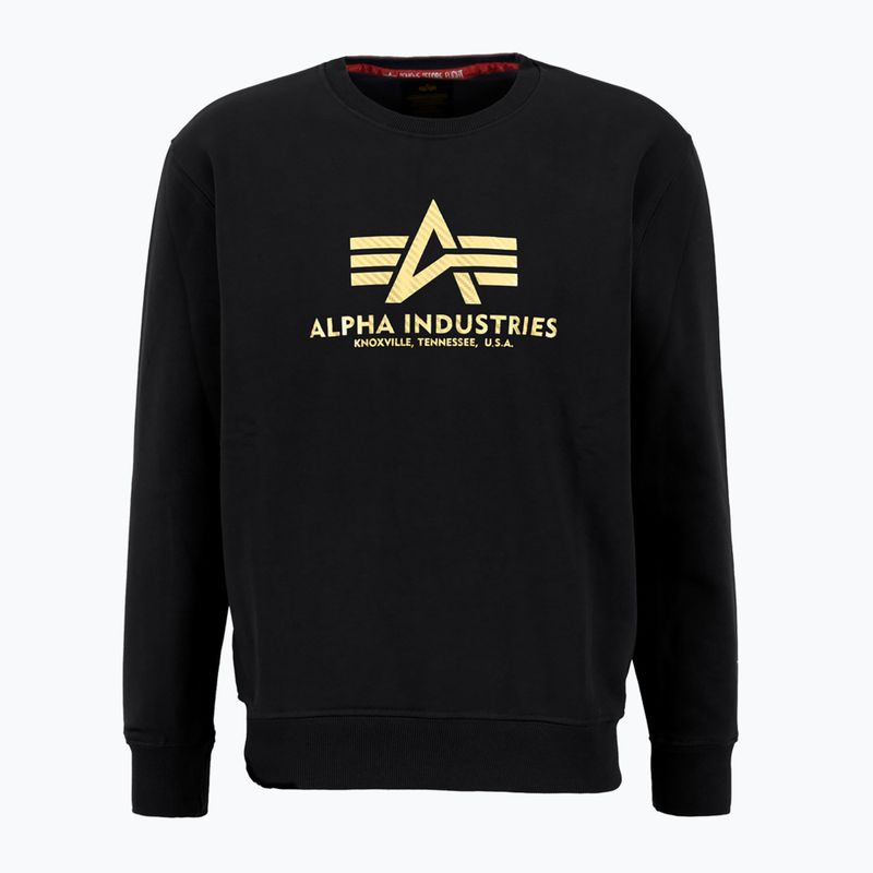 Herren Alpha Industries Basic Carbon Sweatshirt schwarz/gold 3