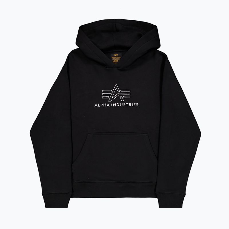 Herren Alpha Industries Basic Hoodie TPU schwarz/chrom 9