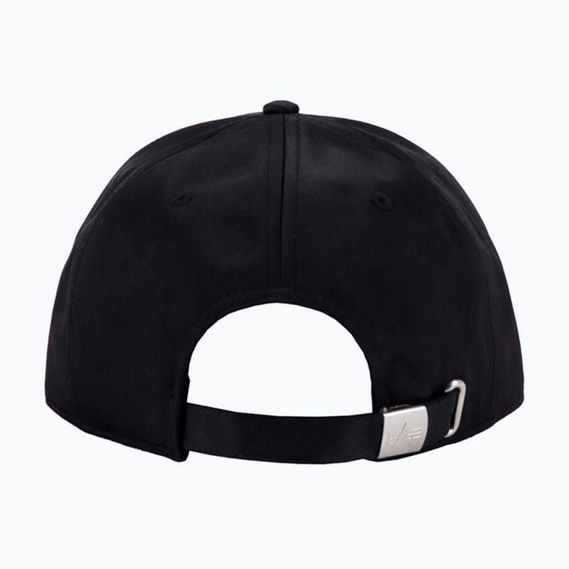 Alpha Industries Metal Label Rep schwarz/metallsilberne Baseballkappe 2